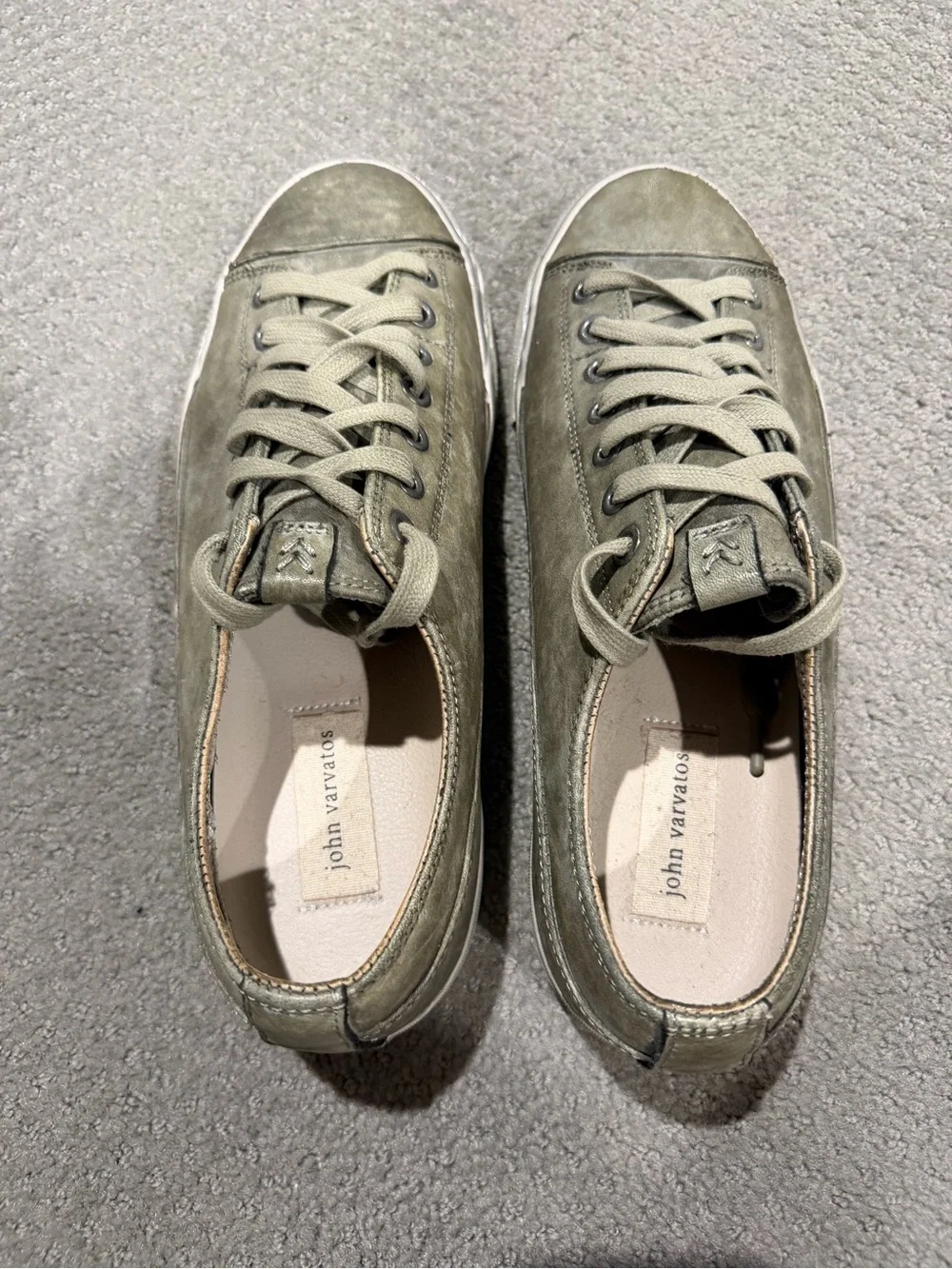 Men's John Varvatos Vulc Laceless Casual Low-Top Sneakers in Olive Green size 11